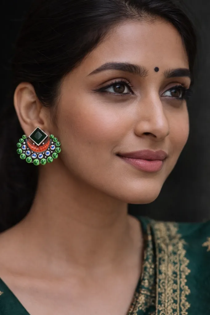 Elegant South Asian woman in traditional attire.webp