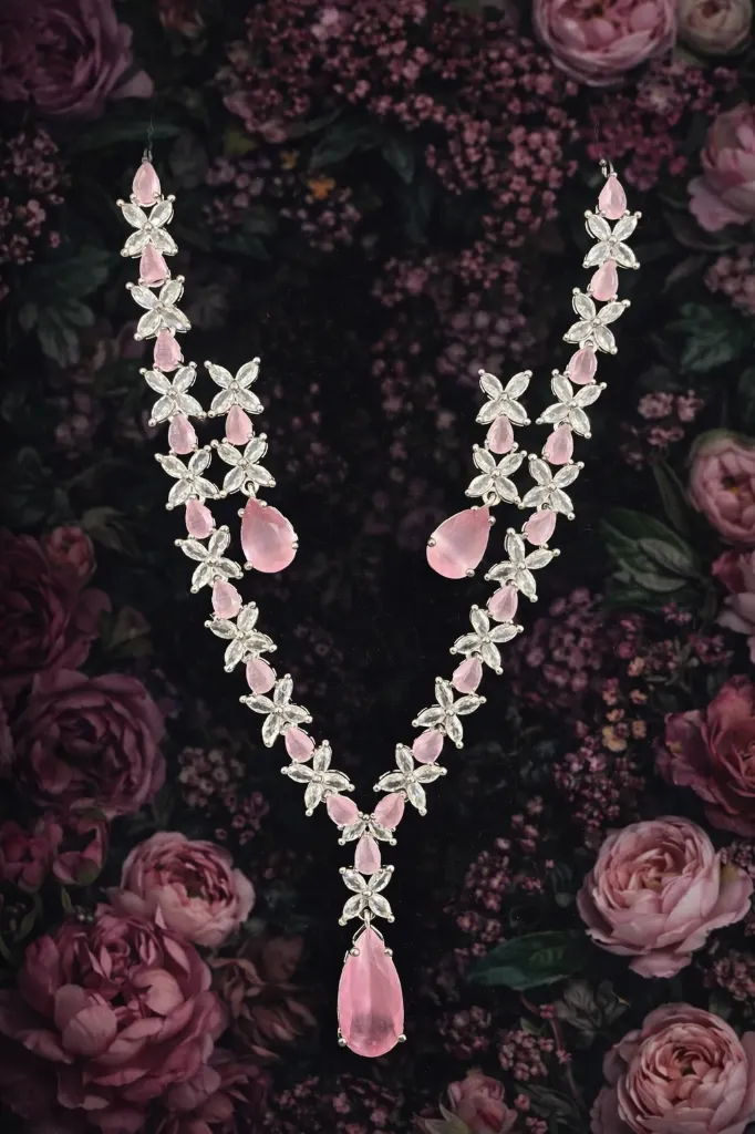 Blush blossom necklace set