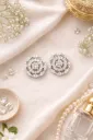 silver gemstone stud earrings