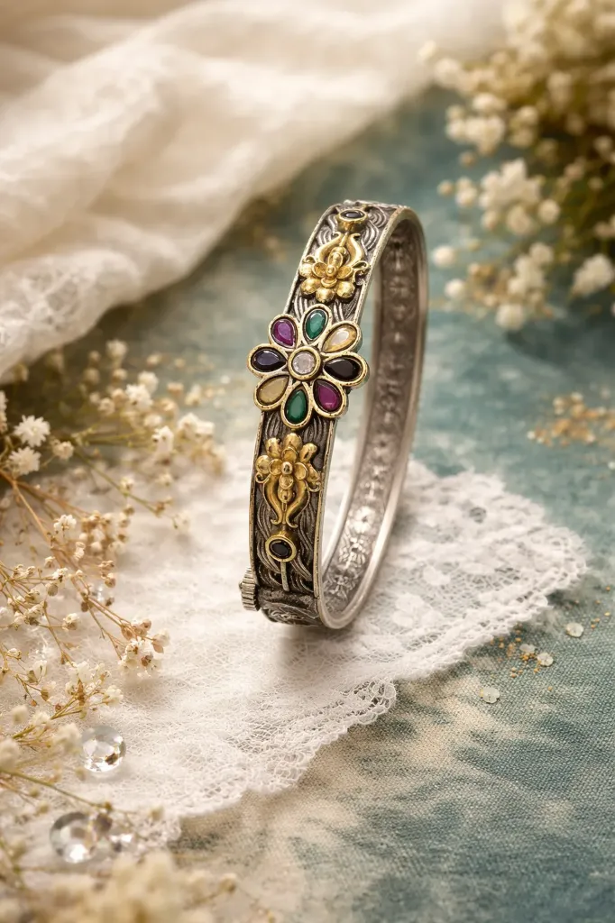 Navratna Blossom Antique Kada