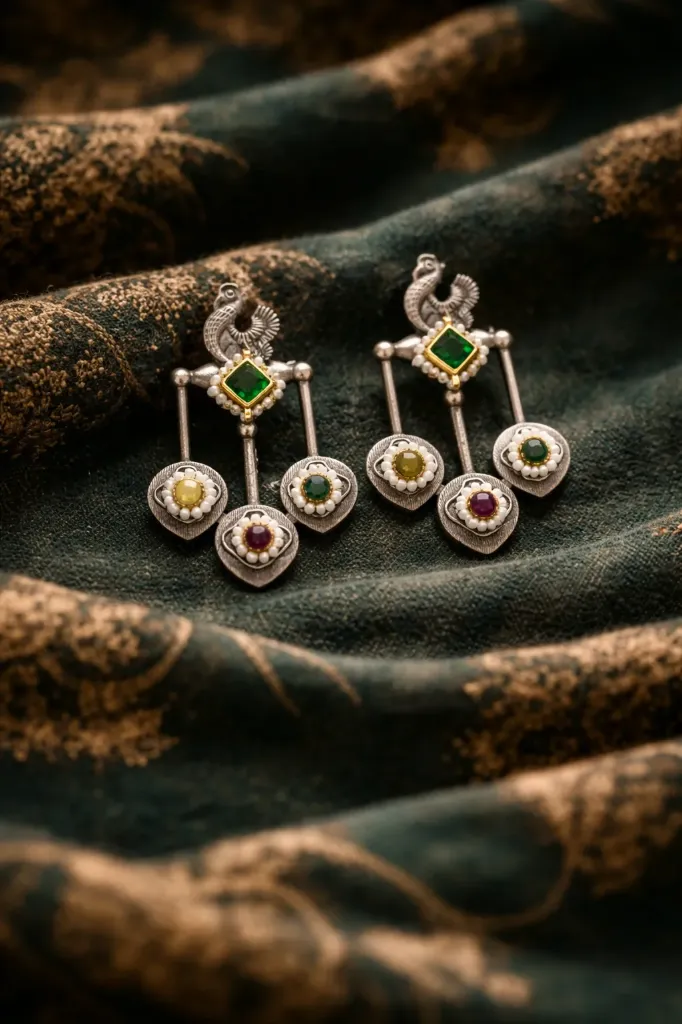 Royal Peacock Heritage Chandelier Earrings