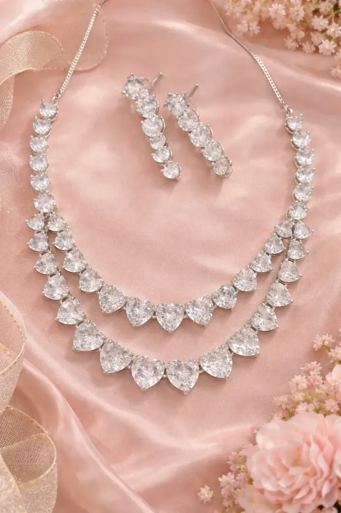 Crystal Heart Elegance Necklace Set