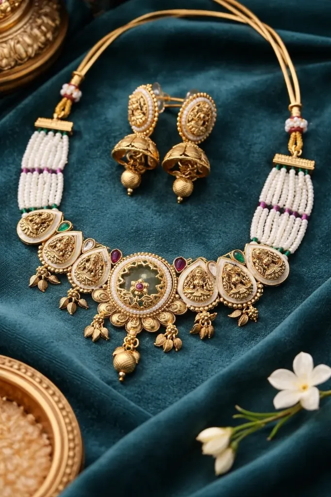 Antique Temple Choker Necklace Set