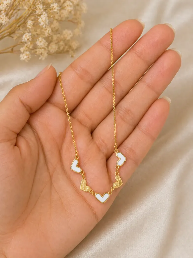 Gold Heart Charm Necklace