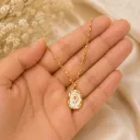 Gold Floral Pendant Necklace