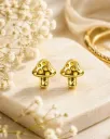 Gold Mushroom  Earrings