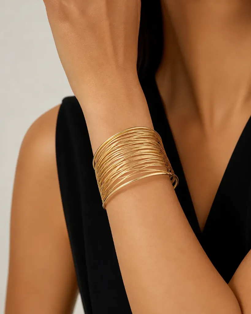 Gold Wire Cuff Bracelet