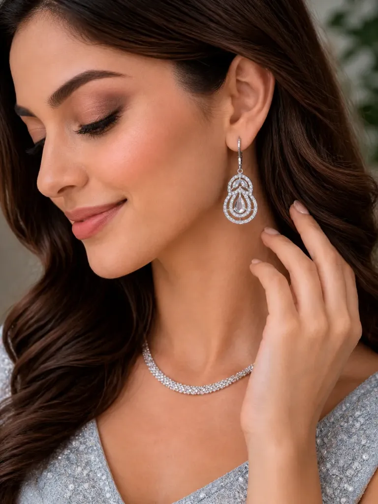 AD drop earrings (silver)