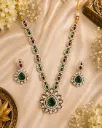 Royal Emerald & Ruby Kundan Long Necklace Set