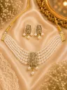 Elegant Pearl Floral Choker Necklace Set