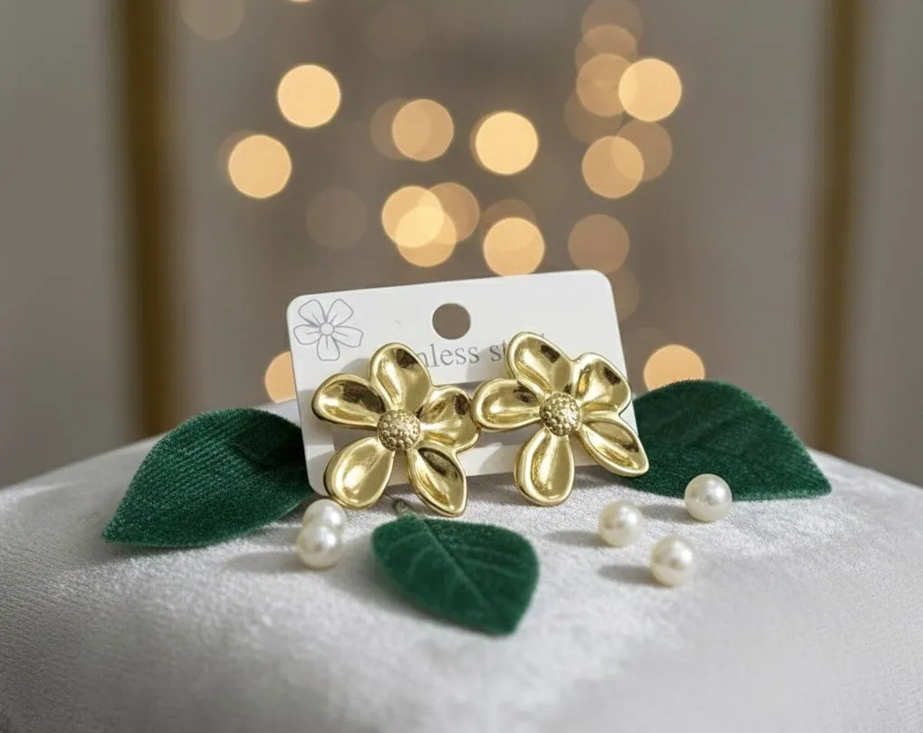 Golden Blossom statement earrings