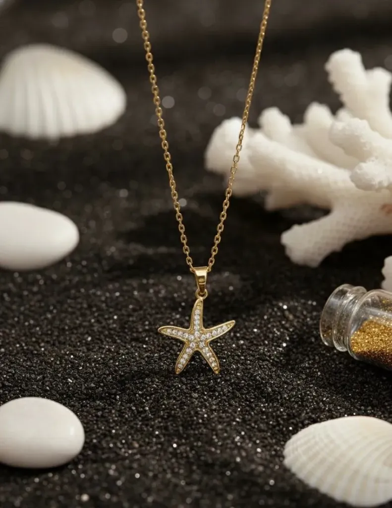 Seabright Crystal Star Fish Pendant