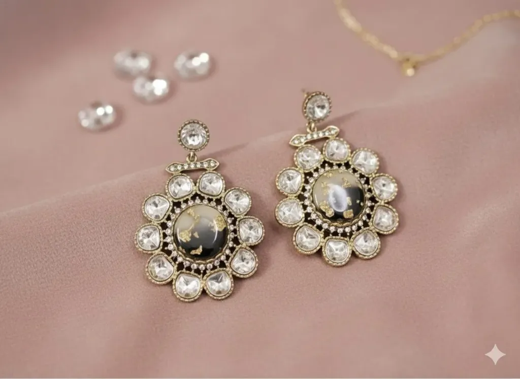 Crystal Aura Floral Studs