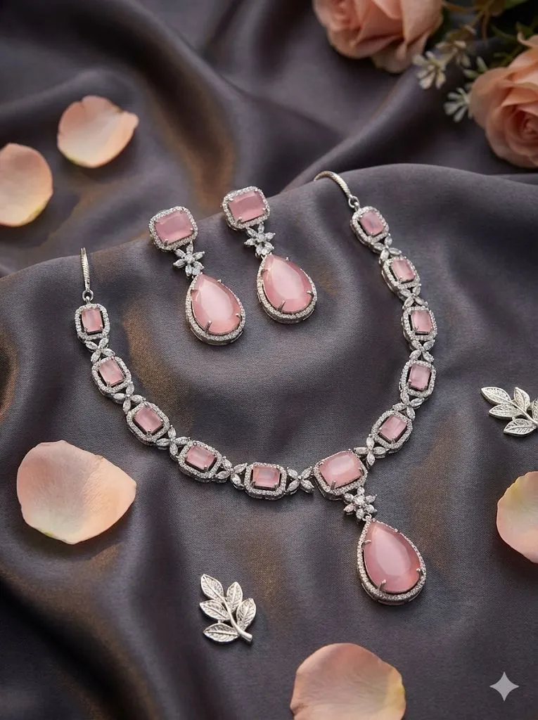 Blush Petal Elegance Necklace Set