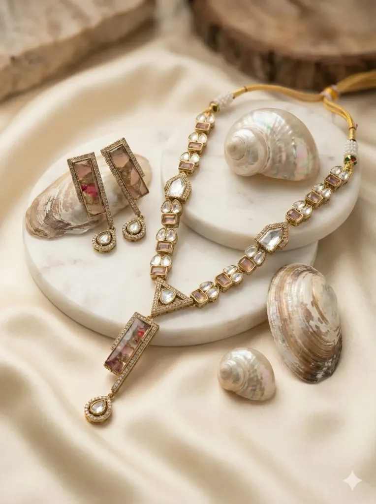 Ivory Prism Designer Necklace Set