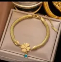 Lucky Clover Evil Eye Snake Bracelet