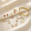 Blush Clover Gold-Tone Jewellery Combo Set