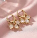 Pearl Whisper Gold Hoop Drop Earrings