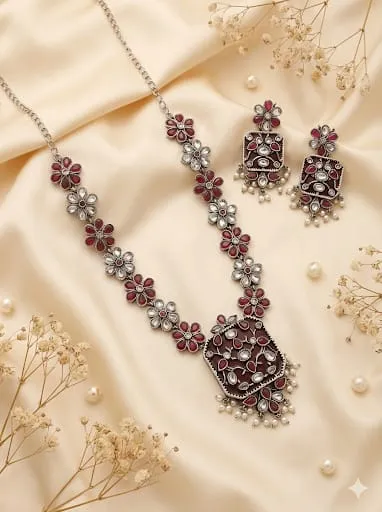 Regal Gulnaar Kundan Necklace Set