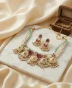 Rajwadi Pearl Kundan Necklace Set