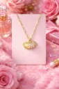 Golden Pearl Shell Pendant Necklace